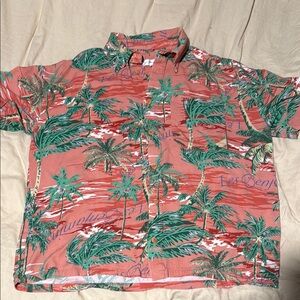 Les Benjamin Pink and Green Casual Button Down